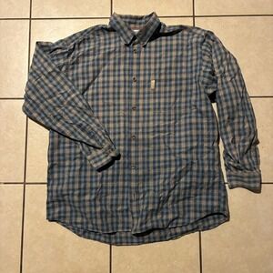 Columbia Men's XL Blue Plaid Long Sleeve Button Down Shirt Outdoor